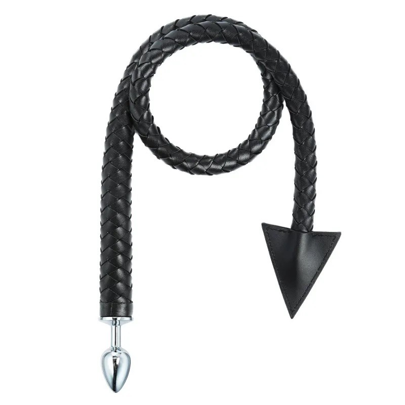 Anal plug with long black tail Leather Tail with Metal Plug. Артикул: IXI62756