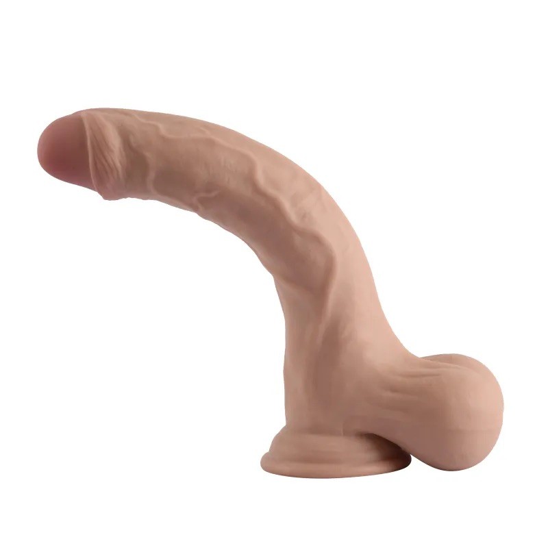 Suction Cup Dildo Sliding Skin Dual Layer Dong-Whole Testicles. Артикул: IXI62812