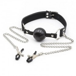      Nipple Clamps Ball Gag   