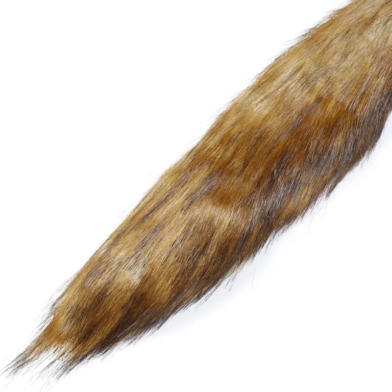 Черная силиконовая анальная пробка с длинным хвостом Silicone Butt Plug Fox Tail. Артикул: IXI62818
