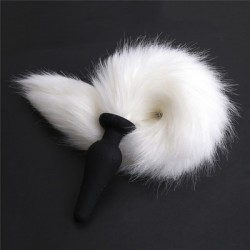 Butt plug with white fluffy tail Flirting Tail Wool