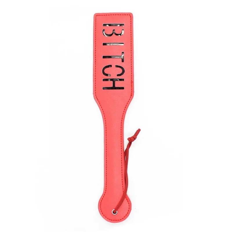 Шлепалка с надпиcью Bitch Leather Whip Red. Артикул: IXI62825