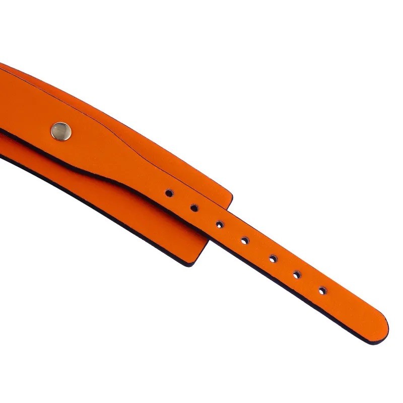 Наручники для бдсм игр Glow in the Dark Leather Hands Cuffs Orange. Артикул: IXI62837