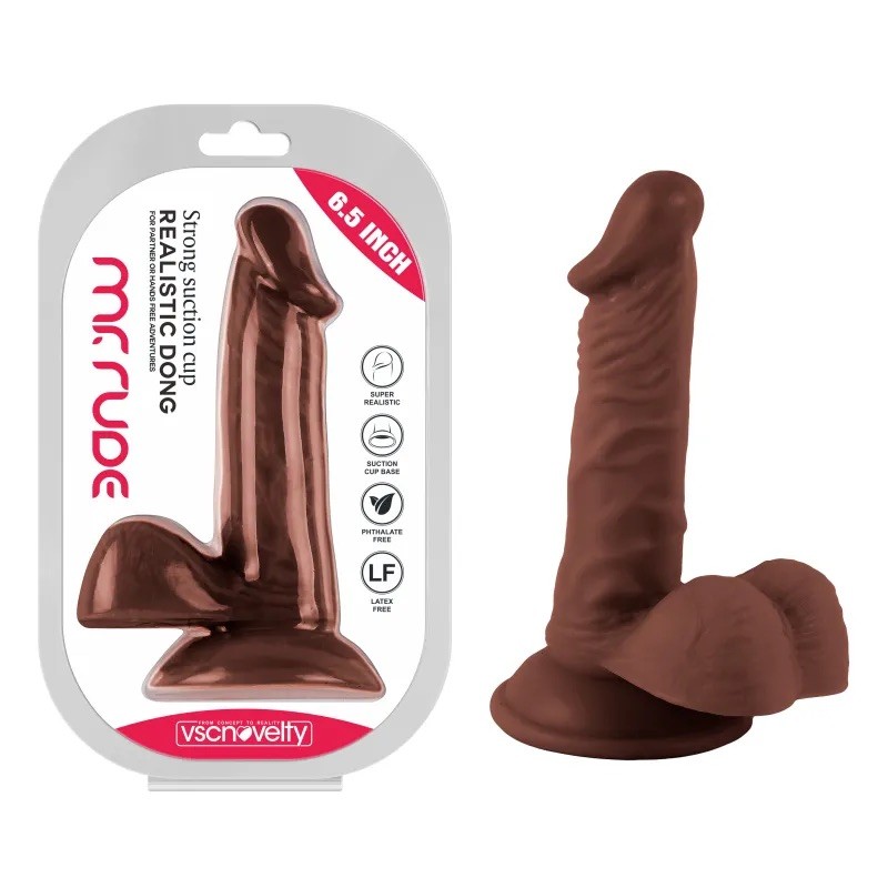 Фаллоимитатор на присоске Realistic Dong Brown Mr. Rude 6.5. Артикул: IXI62852