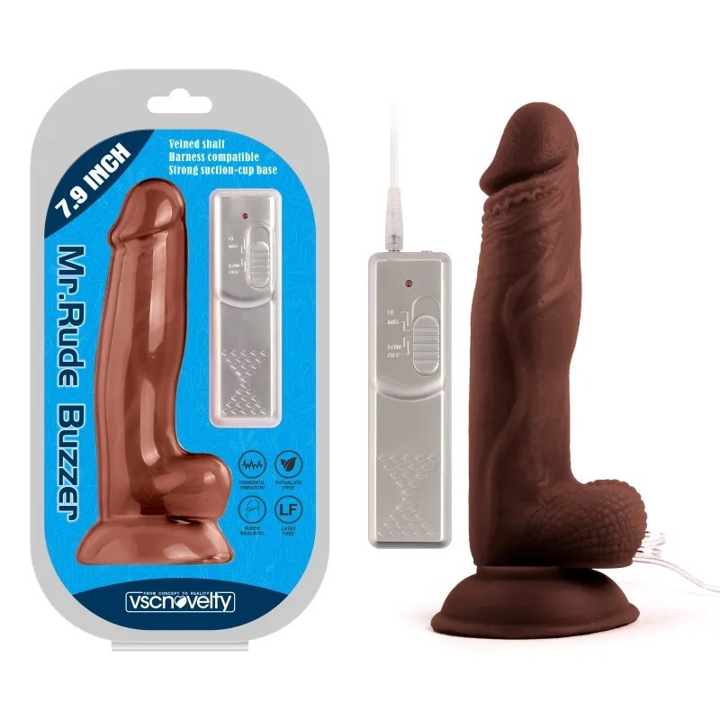 Вибратор на присоске Mr. Rude Buzzer Brown 7.9. Артикул: IXI62868