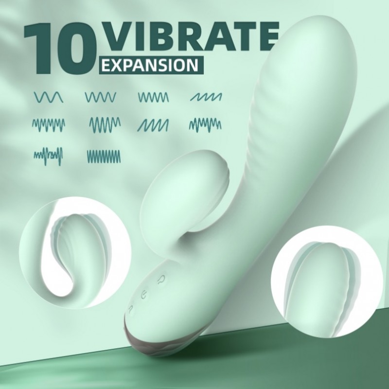 Бирюзовый вибратор Inflatable Dual Pleasure Dildo. Артикул: IXI62905