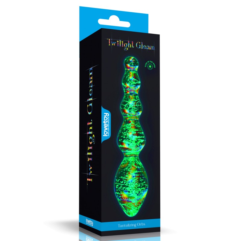 Светящийся фаллоимитатор Twilight Gleam Glass Dildo Tantalizing Orbs. Артикул: IXI62911