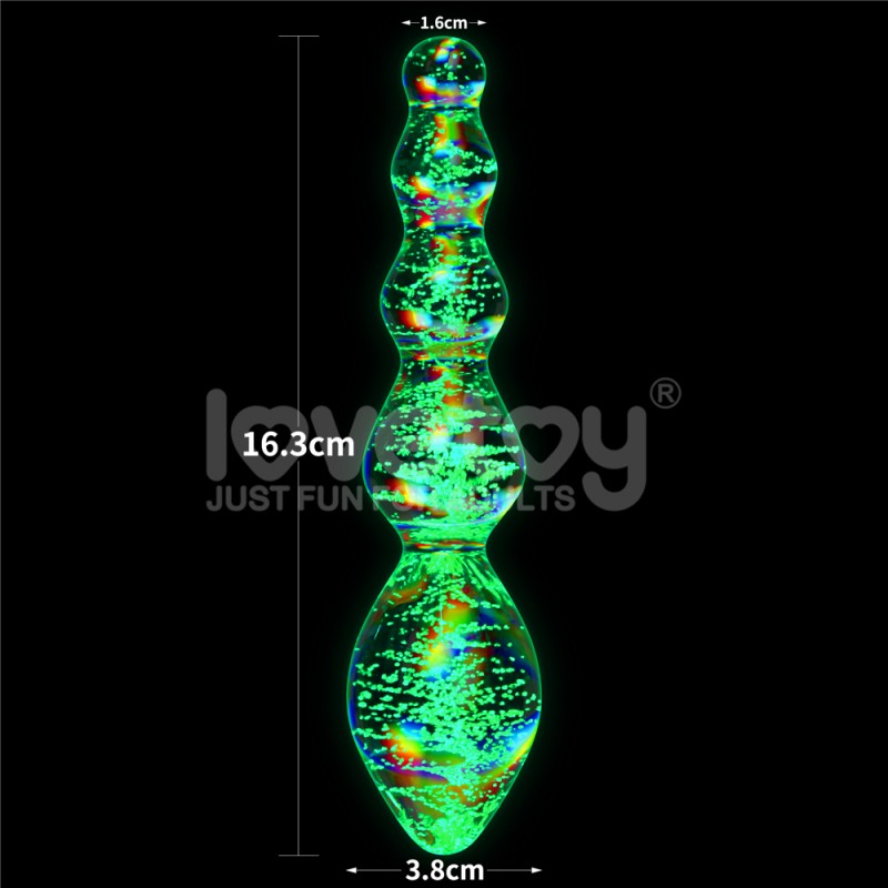 Светящийся фаллоимитатор Twilight Gleam Glass Dildo Tantalizing Orbs. Артикул: IXI62911