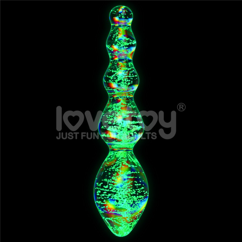 Светящийся фаллоимитатор Twilight Gleam Glass Dildo Tantalizing Orbs. Артикул: IXI62911