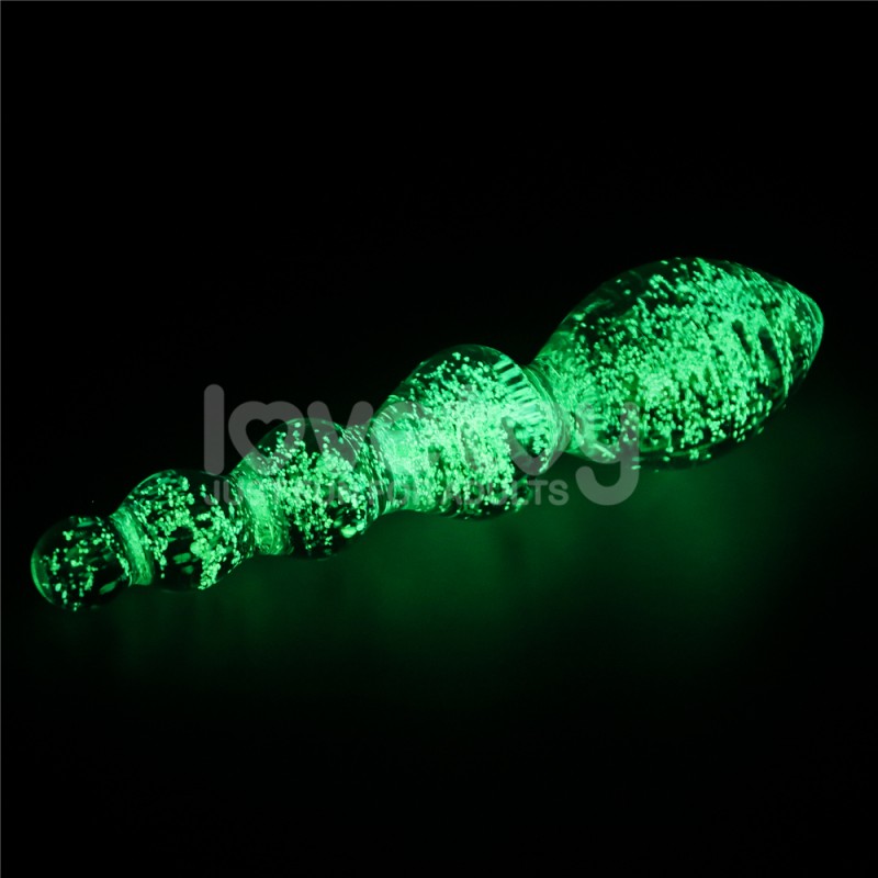 Светящийся фаллоимитатор Twilight Gleam Glass Dildo Tantalizing Orbs. Артикул: IXI62911