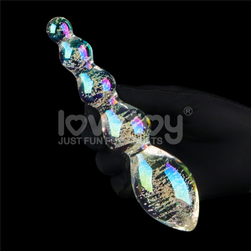 Светящийся фаллоимитатор Twilight Gleam Glass Dildo Tantalizing Orbs. Артикул: IXI62911