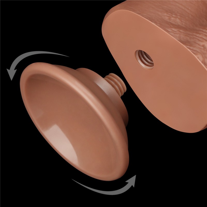 Suction Cup Dildo Sliding Skin Dual Layer Dong Brown 7.5. Артикул: IXI62918