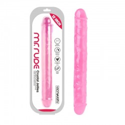 Double dildo Mr. Rude Crystal Jellies Realistic Double-ended Dildo Pink 12.0