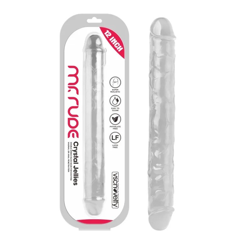 Double dildo Mr. Rude Crystal Jellies Realistic Double-ended Dildo Clear 12.0. Артикул: IXI62925