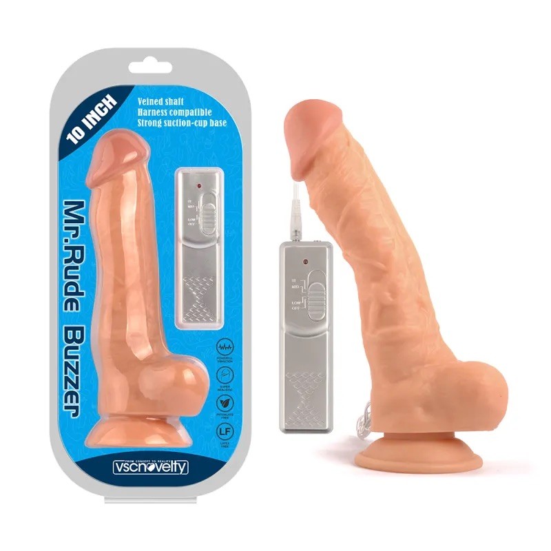 Suction cup vibrator Mr. Rude Buzzer Flesh 10.0. Артикул: IXI62933