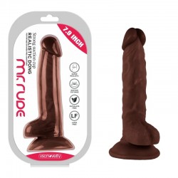 Suction cup dildo Mr. Rude Realistic Dong Brown 7.9