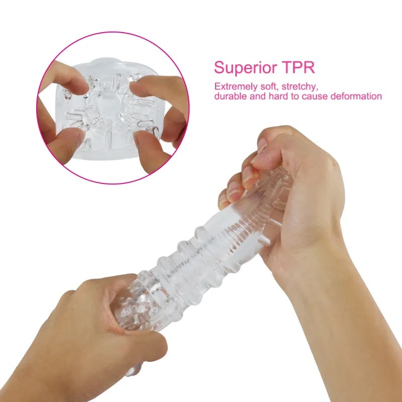 Transparent masturbator for men Ice Girl Textured Sensation Stroker. Артикул: IXI62981
