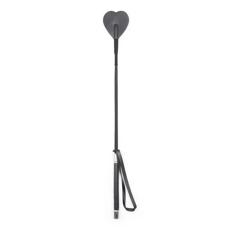 Кнут с красивой рукояткой и сердечком Leather Whips Heart Black. Артикул: IXI62994