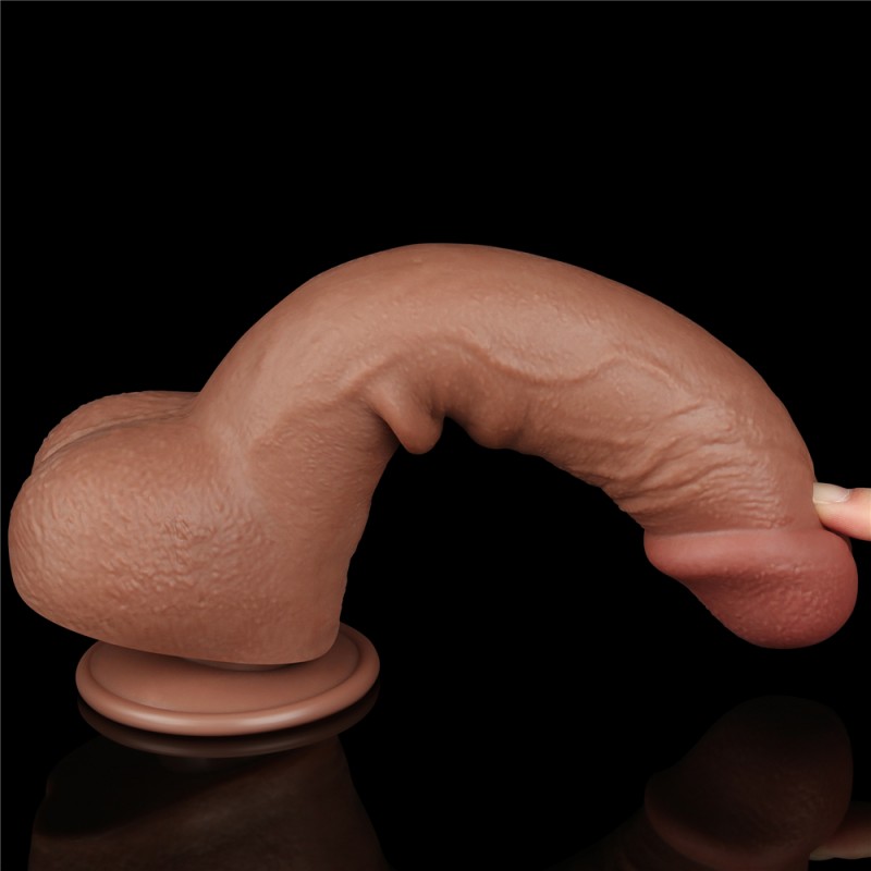 Фаллоимитатор на присоске Sliding Skin Dual Layer Dong Brown 9.5. Артикул: IXI63007