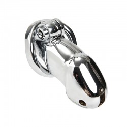 Stainless Steel Press Lock Chastity Cage