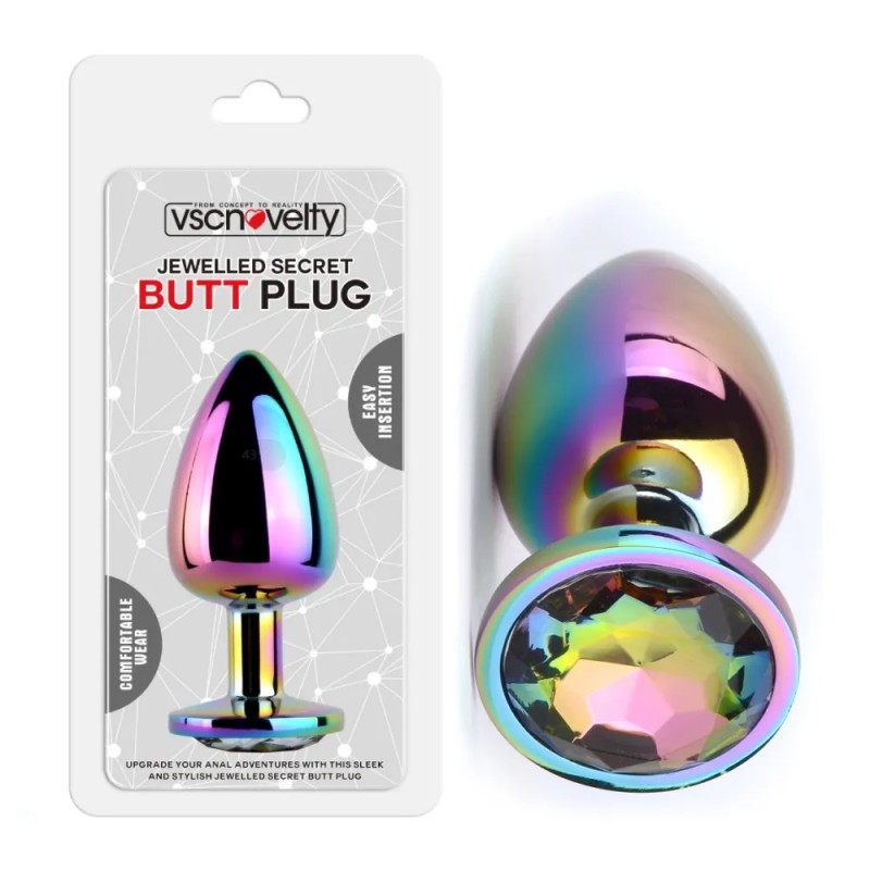 Анальная пробка Jewelled Secret Butt Plug Rainbow Large. Артикул: IXI63041