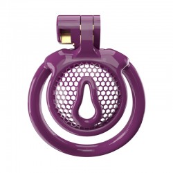    3D Mini Chastity Cage ZX-1Z Flat Ring Arc-shaped ring Purple