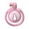    3D Mini Chastity Cage ZX-1Z Flat Ring Arc-shaped ring Pink