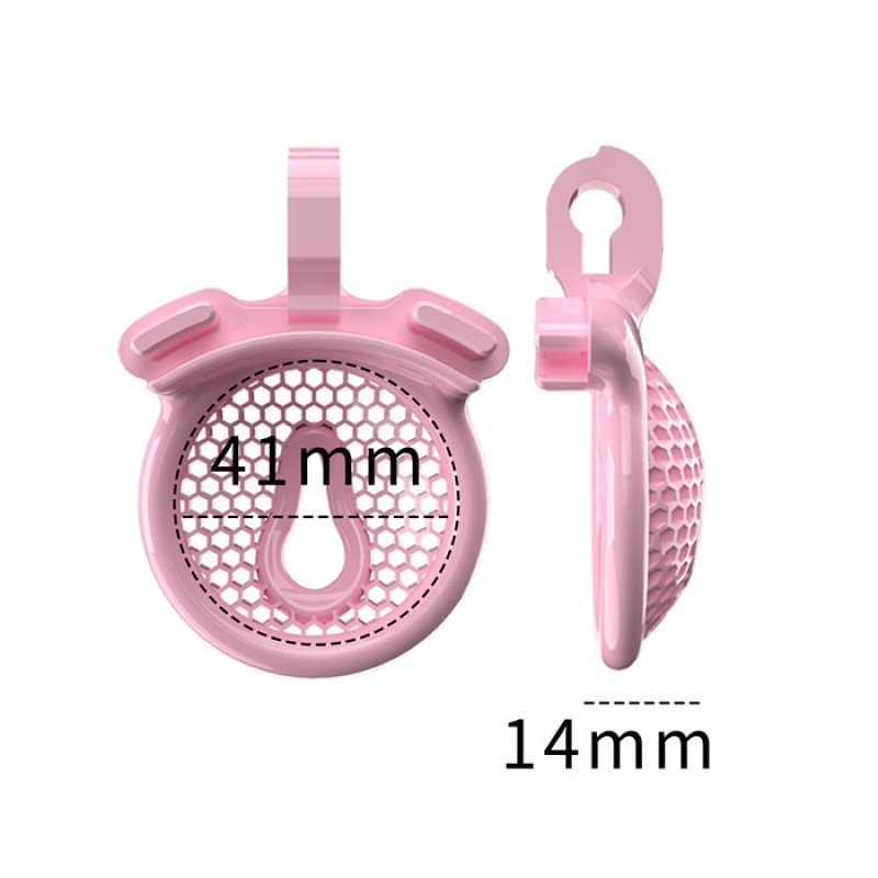 Mens Chastity Belt 3D Mini Chastity Cage ZX-1Z Flat Ring Arc-shaped ring Pink. Артикул: IXI63055