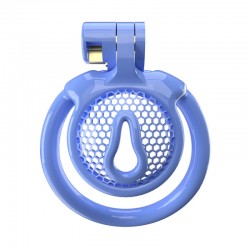    3D Mini Chastity Cage ZX-1Z Flat Ring Arc-shaped ring Blue   