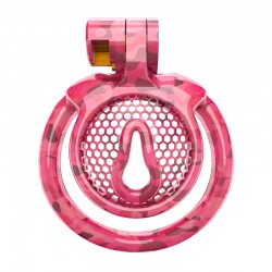    3D Mini Chastity Cage ZX-1Z Flat Ring Arc-shaped ring Red   