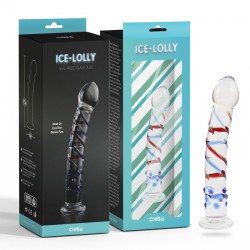   Anal Ribbed Glass Dildo Ice Lolly 7.1