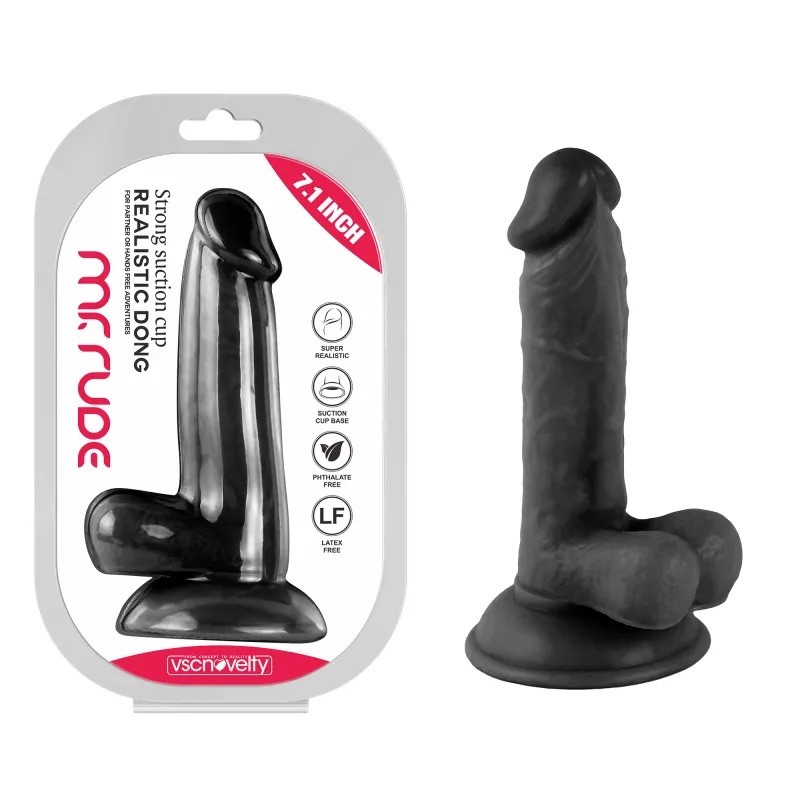 Фаллоимитатор на присоске Realistic Dong Black Mr. Rude 7.1. Артикул: IXI63086