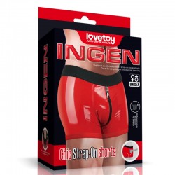 Chic Strap-On Shorts Red XLarge