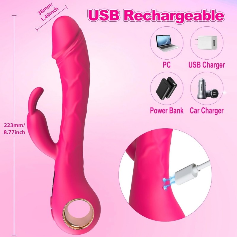 Вибратор с LCD дисплеем Gina Bunny Vibe Rose. Артикул: IXI63118