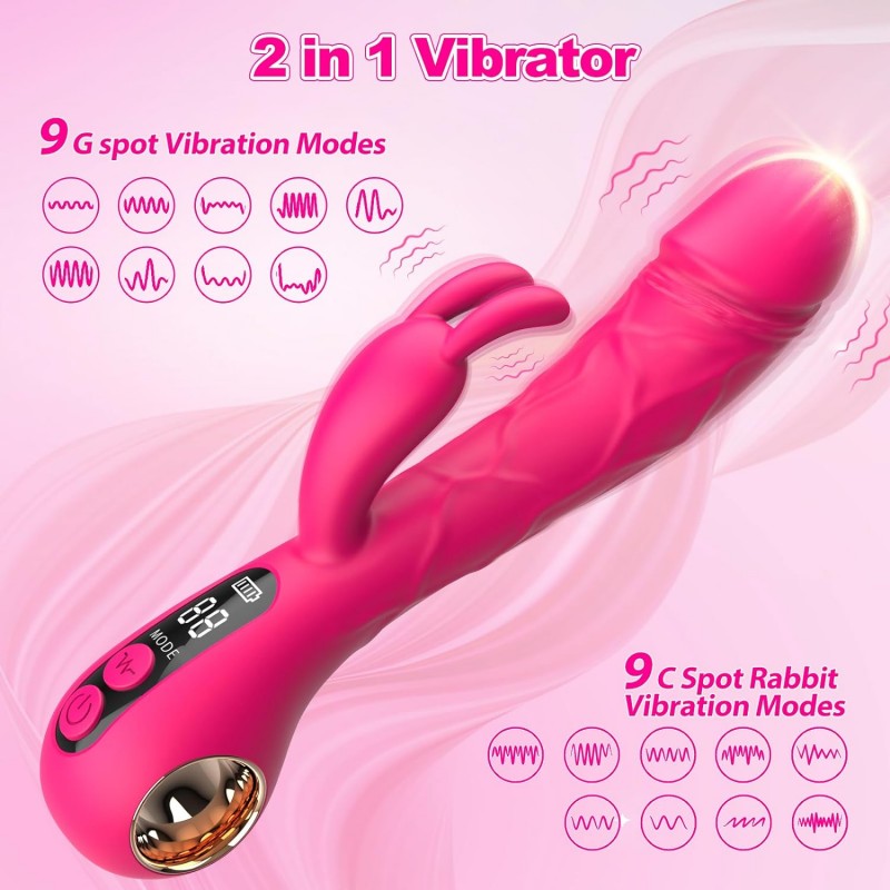 Вибратор с LCD дисплеем Gina Bunny Vibe Rose. Артикул: IXI63118