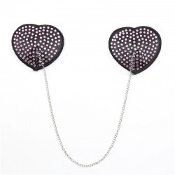 Nipple stickers with sequins on chain Nipple Pasties Pink