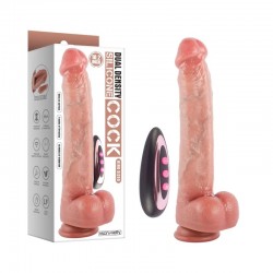 Dual-Layered Nature-Feel Remote Control Thrusting Silicone Dildo-King Sized 10.2