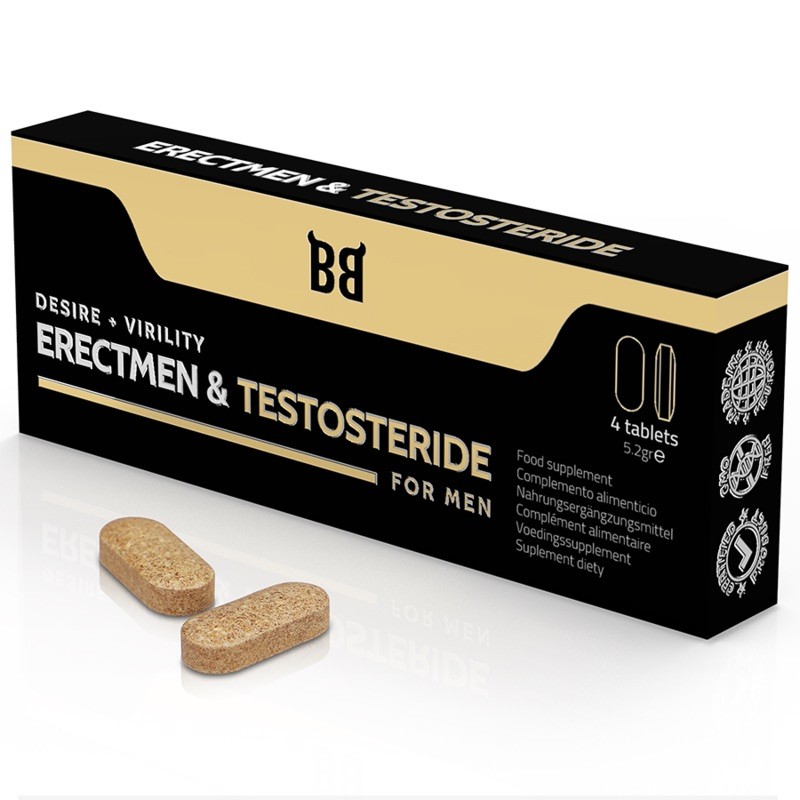 Препарат для эрекции Blackbull Erectmen Testosteride Power Testosterone, 4 капсулы. Артикул: IXI63183
