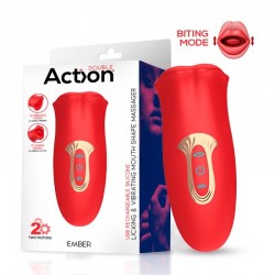   Action Ember Licking Vibrating Mouth Shape Massager   