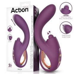    Action Vinca Triple Function Clit Hitting Ball Thrusting Vibration   