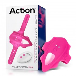 ACTION NO.SEVENTEEN PANTY STIMULATOR WITH REMOTE CONTROL MAGNETIC USB PINK