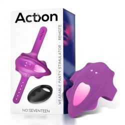 ACTION NO. SEVENTEEN PANTY STIMULATOR REMOTE CONTROL MAGNETIC USB PURPLE