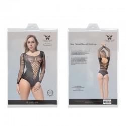   Sexy Fishnet Sleeved Stockings Black