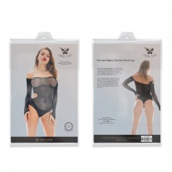Hot and Spicy Sleeved Stockings-Black