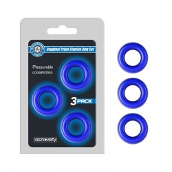 Doughnut Triple Stamina Ring Set Blue