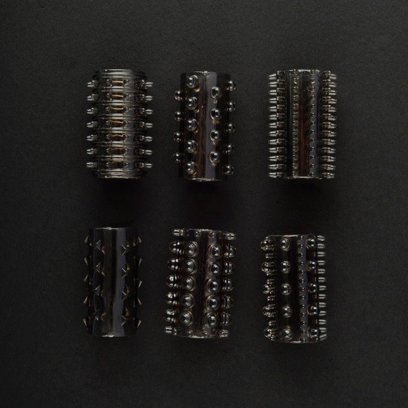 Набор насадок на пенис Teasers Textured Penis Sleeves Black. Артикул: IXI63392