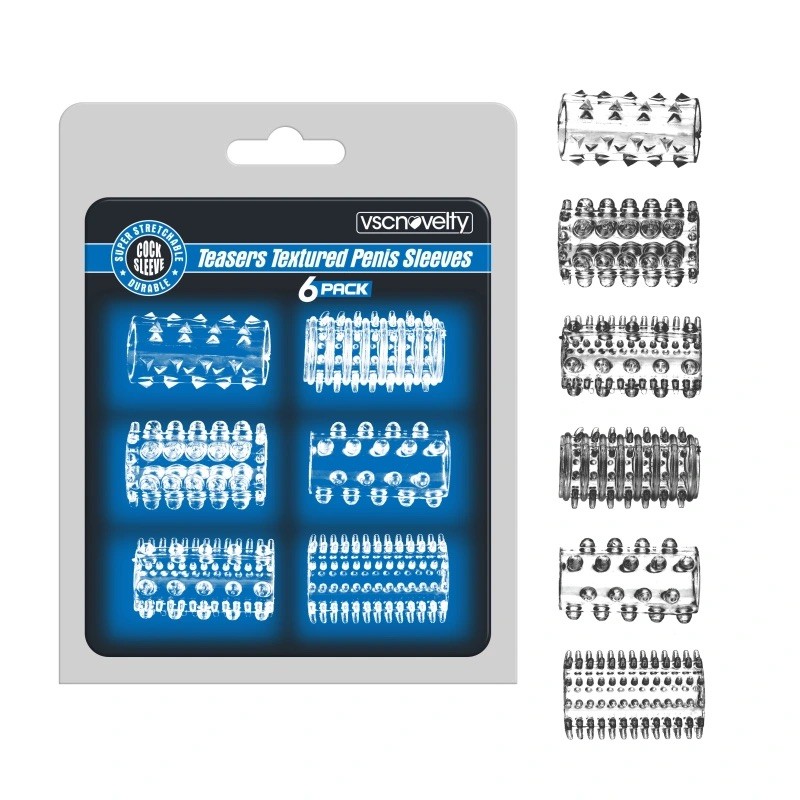 Набор насадок на пенис Teasers Textured Penis Sleeves Clear. Артикул: IXI63393