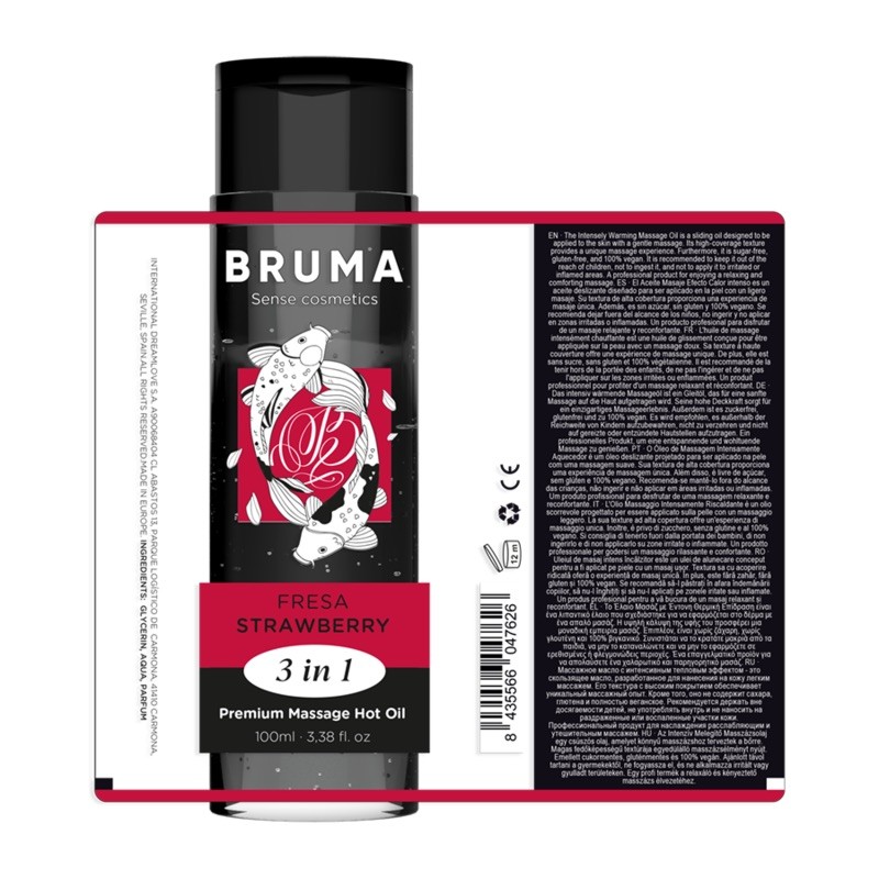 Массажное масло Bruma Premium Massage Hot Oil Strawberry 3 In 1, 100мл. Артикул: IXI63432