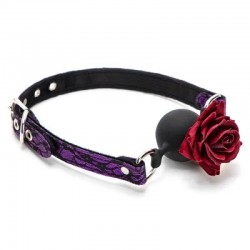   Roses Silicone Ball Mouth Gag Purple