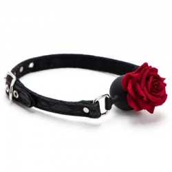  Roses Silicone Ball Mouth Gag Black
